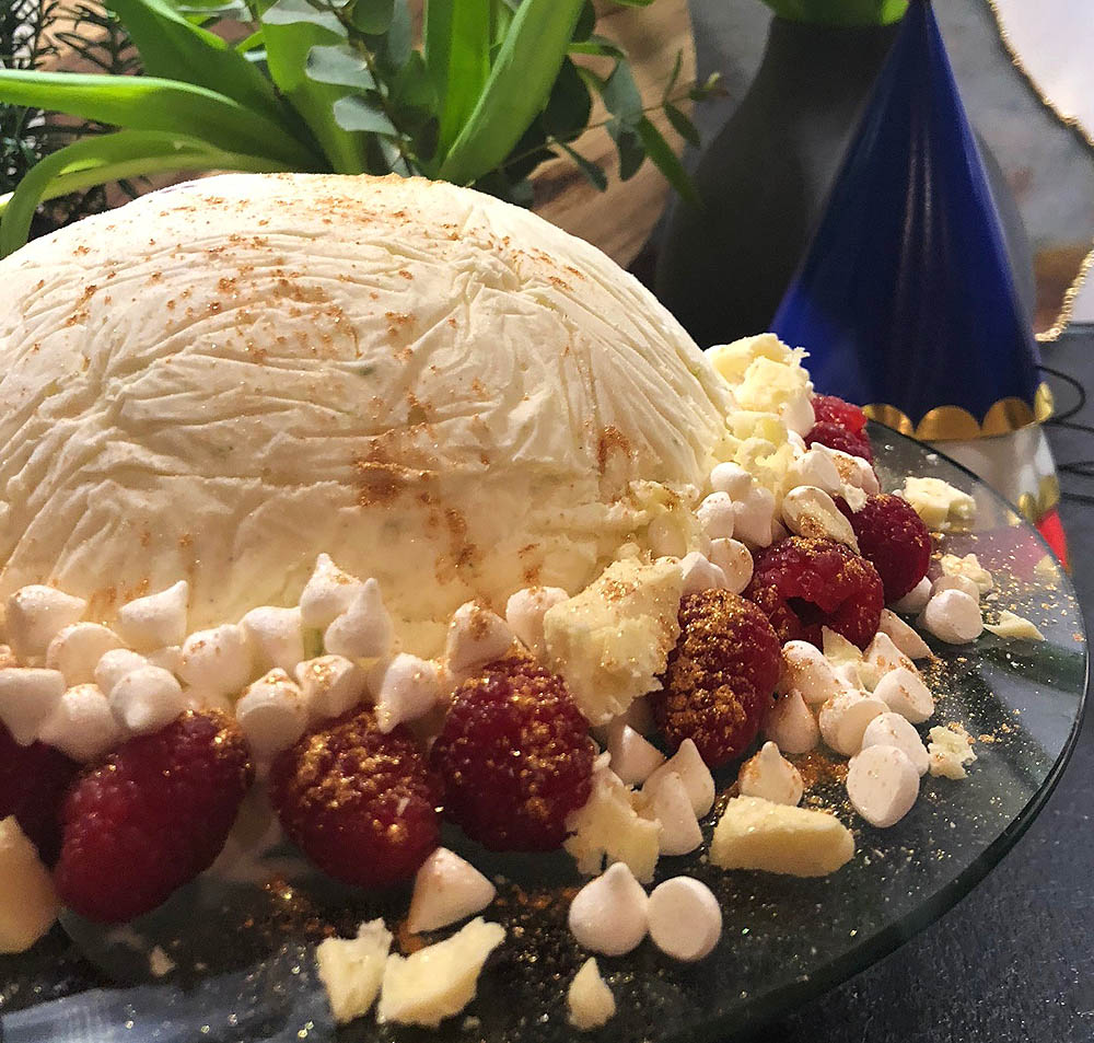 Recept på Glassbomb på vanilj och hallon