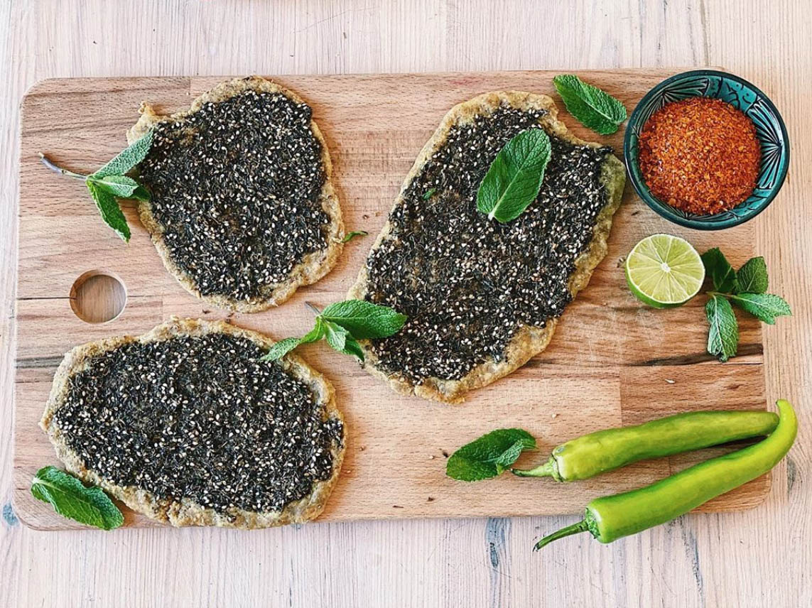Recept på Manakish libanesisk örtpizza