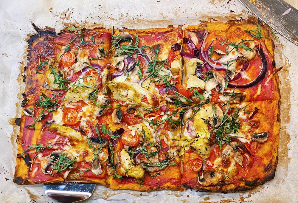 Recept på Sötpotatispizza 🍕⁣