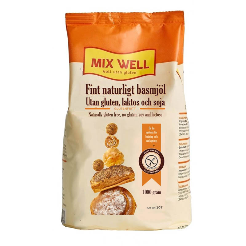 Mixwell Naturligt basmjöl utan gluten, laktos & soja för 68,00 kr