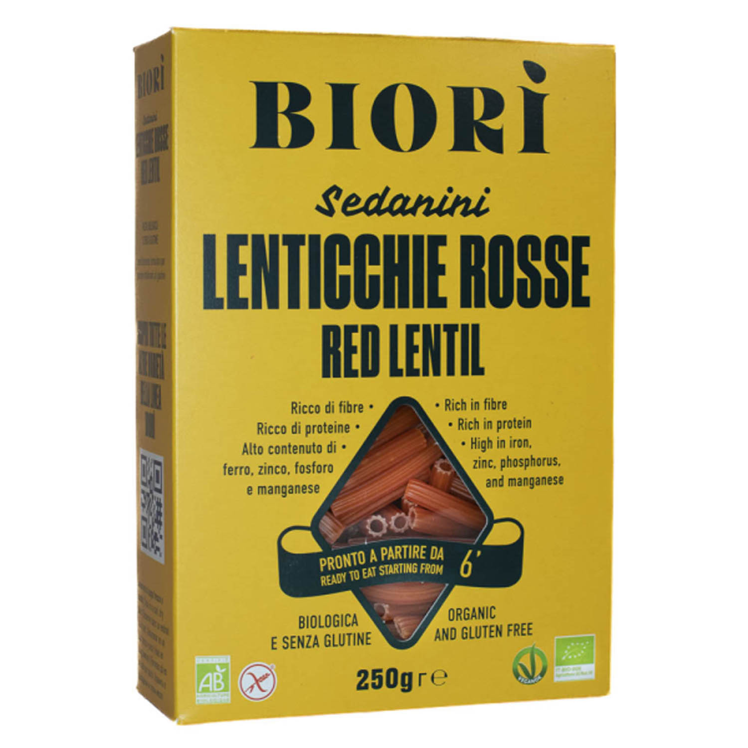 Biori pasta sedanini röda linser EKO 